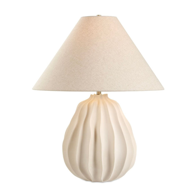 Uttermost Javary Matte Beige Ridged Table Lamp