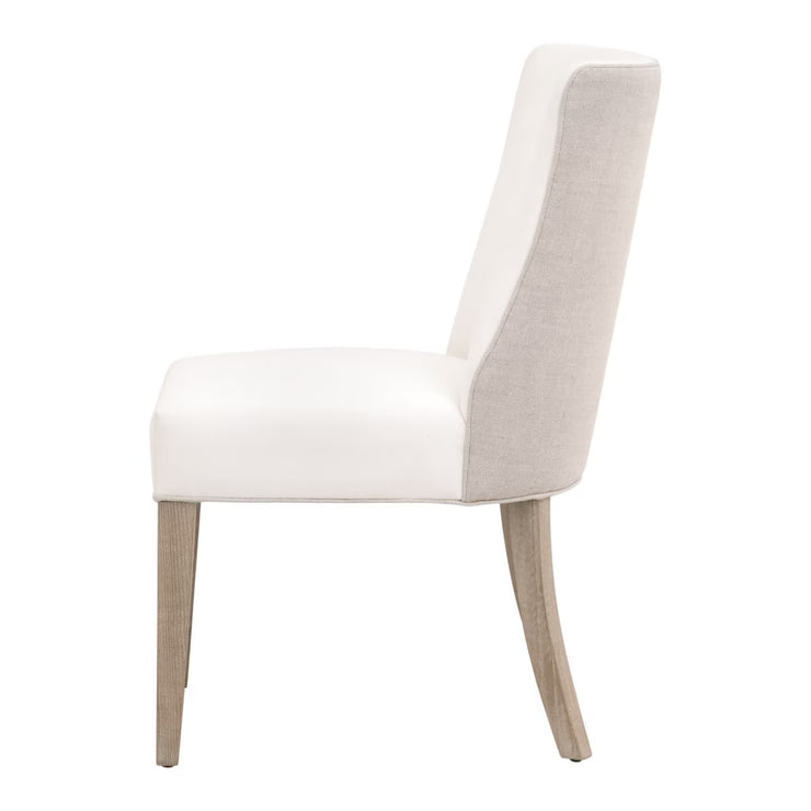Essentials For Living Duet Dining Chair~ LiveSmart Peyton-Pearl, Performance Bisque French Linen With Natural Gray Ash Frame