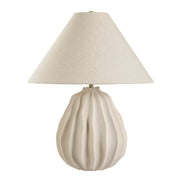 Uttermost Javary Matte Beige Ridged Table Lamp