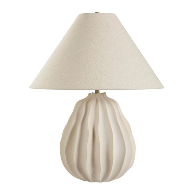 Uttermost Javary Matte Beige Ridged Table Lamp