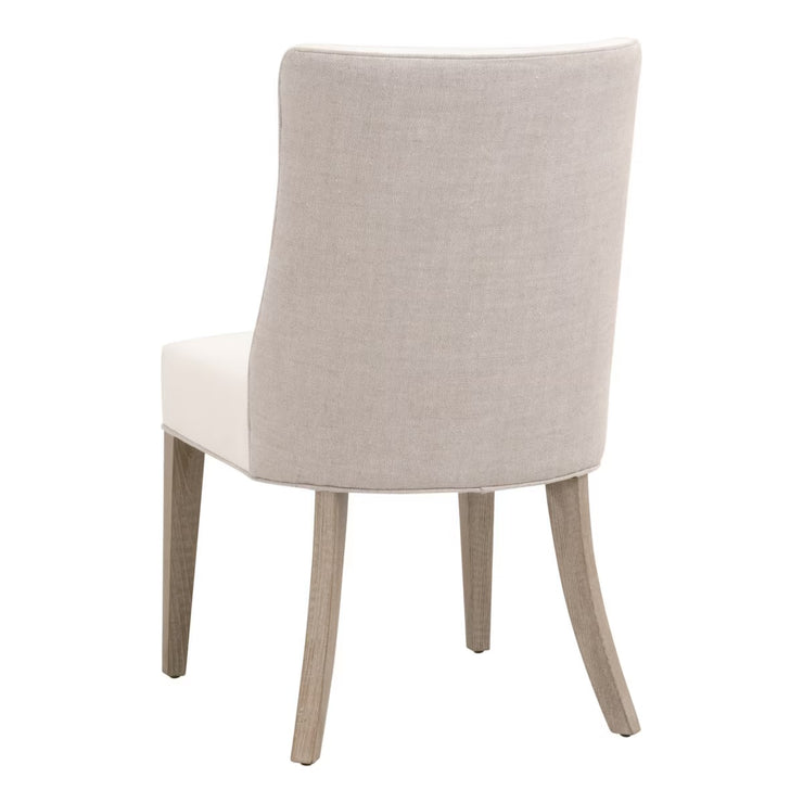Essentials For Living Duet Dining Chair~ LiveSmart Peyton-Pearl, Performance Bisque French Linen With Natural Gray Ash Frame