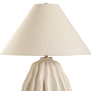 Uttermost Javary Matte Beige Ridged Table Lamp