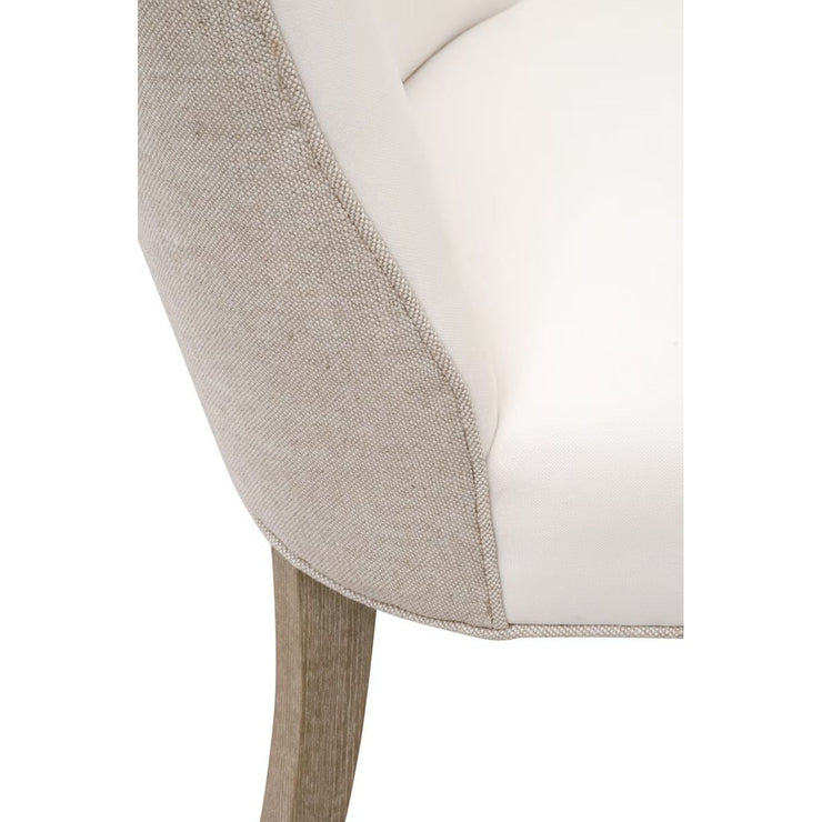 Essentials For Living Duet Dining Chair~ LiveSmart Peyton-Pearl, Performance Bisque French Linen With Natural Gray Ash Frame