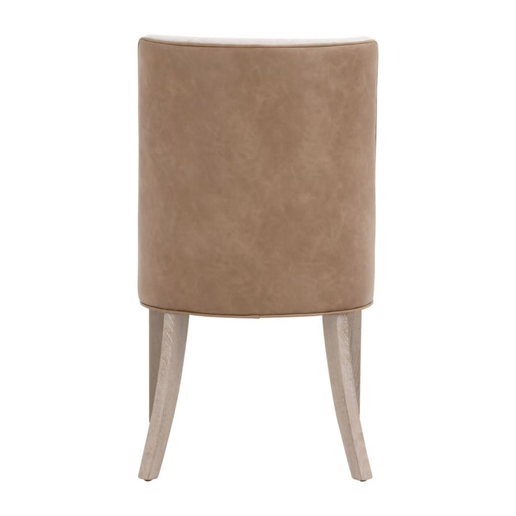 Essentials For Living Duet Dining Chair ~ Performance Bisque French Linen, Ivanhoe-Toast With Natural Gray Ash Frame