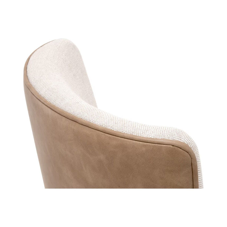 Essentials For Living Duet Dining Chair ~ Performance Bisque French Linen, Ivanhoe-Toast With Natural Gray Ash Frame