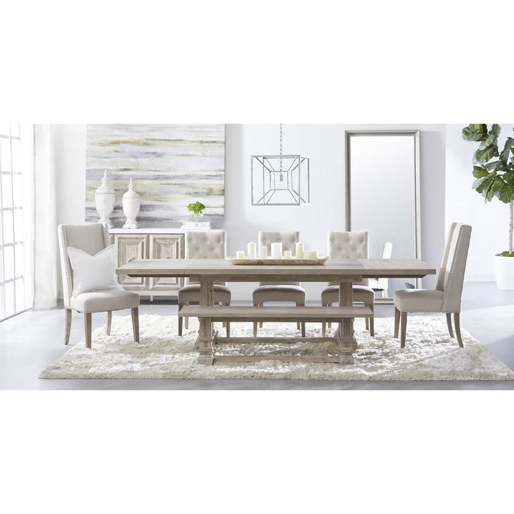 Essentials For Living Hudson Dining Bench Chair~ Natural Gray Acacia