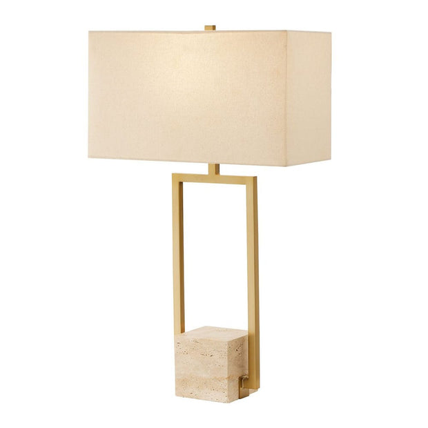 Uttermost Warrick Rustic Travertine Block Table Lamp