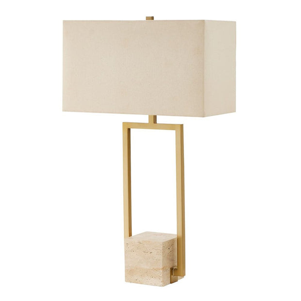Uttermost Warrick Rustic Travertine Block Table Lamp