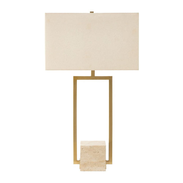 Uttermost Warrick Rustic Travertine Block Table Lamp