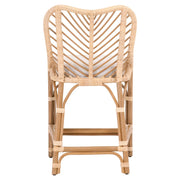 Essentials For Living Laguna Counter Stool ~ Natural Sanded Rattan Binding, Performance White Speckle With Natural Rattan Frame