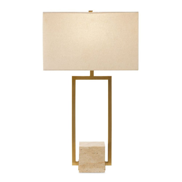 Uttermost Warrick Rustic Travertine Block Table Lamp