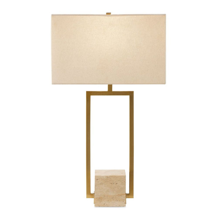 Uttermost Warrick Rustic Travertine Block Table Lamp