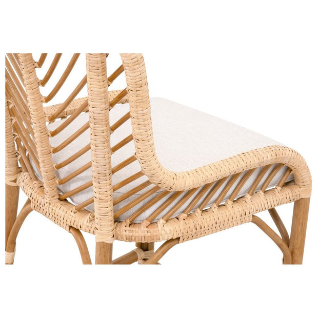 Essentials For Living Laguna Counter Stool ~ Natural Sanded Rattan Binding, Performance White Speckle With Natural Rattan Frame