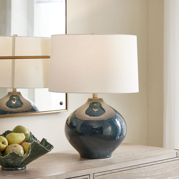 Uttermost Corrine Mottled Deep Blue Ceramic Base Table Lamp