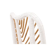 Essentials For Living Laguna Counter Stool ~ White Synthetic Binding, Performance White Speckle With Natural Rattan Frame
