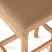 Four Hands Tex Counter Stool ~ Natural Leather Cushioned Seat