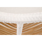 Essentials For Living Laguna Counter Stool ~ White Synthetic Binding, Performance White Speckle With Natural Rattan Frame