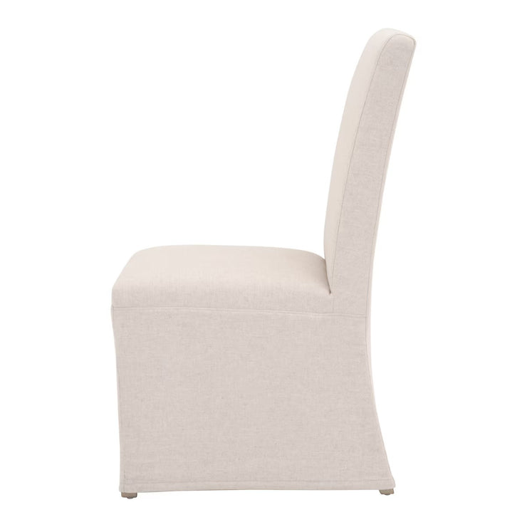 Essentials For Living Levi Slipcover Dining Chair ~ Jute With Natural Gray Birch Frame