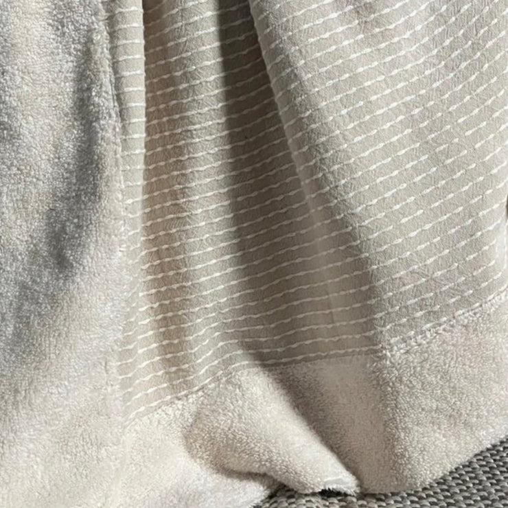 Anaya Home Beige Plush Cotton Throw Blanket
