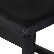 Four Hands Tex Counter Stool ~ Black Leather Cushioned Seat