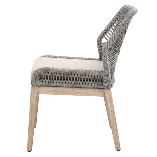 Essentials For Living Loom Dining Chair ~ Platinum Rope & Light Gray With Natural Gray Mahogany Frame