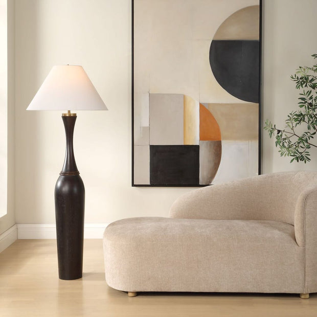 Uttermost Pravin Dark Bronzed Wood Floor Lamp