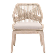 Essentials For Living Loom Dining Chair ~ Sand Rope & Light Gray WithNatural Gray Mahogany Frame