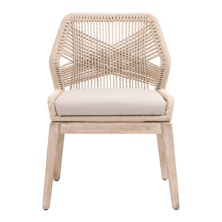 Essentials For Living Loom Dining Chair ~ Sand Rope & Light Gray WithNatural Gray Mahogany Frame