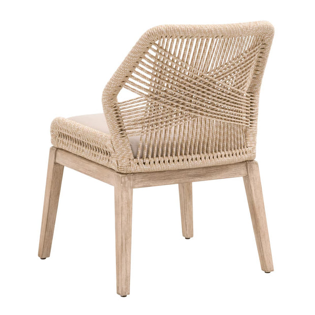 Essentials For Living Loom Dining Chair ~ Sand Rope & Light Gray WithNatural Gray Mahogany Frame
