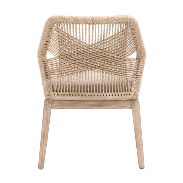 Essentials For Living Loom Dining Chair ~ Sand Rope & Light Gray WithNatural Gray Mahogany Frame