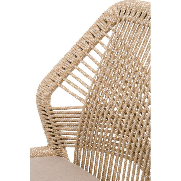 Essentials For Living Loom Dining Chair ~ Sand Rope & Light Gray WithNatural Gray Mahogany Frame