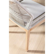 Essentials For Living Loom Dining Chair ~ Taupe & White Flat Rope, Performance Pumice With Natural Gray Mahogany Frame