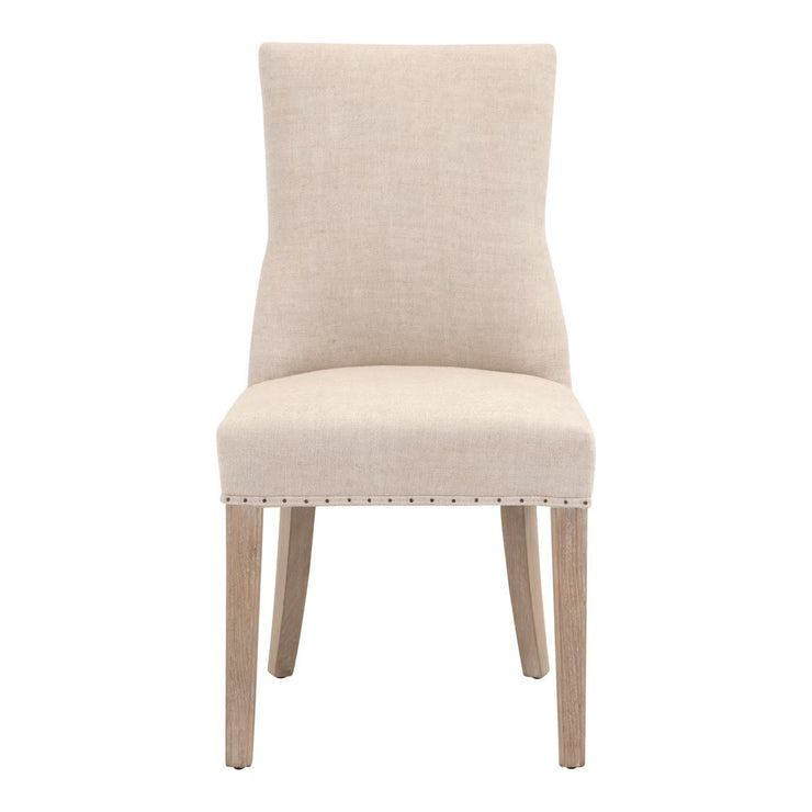 Essentials For Living Lourdes Dining Chair ~ Performance Bisque French Linen With Natural Gray Ash Frame