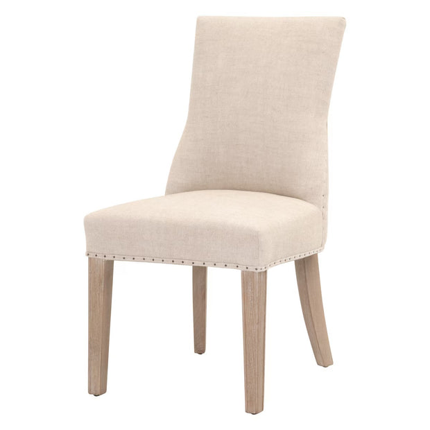 Essentials For Living Lourdes Dining Chair ~ Performance Bisque French Linen With Natural Gray Ash Frame