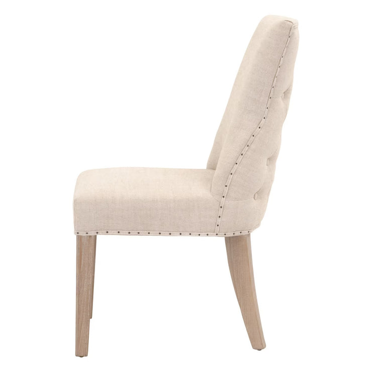 Essentials For Living Lourdes Dining Chair ~ Performance Bisque French Linen With Natural Gray Ash Frame