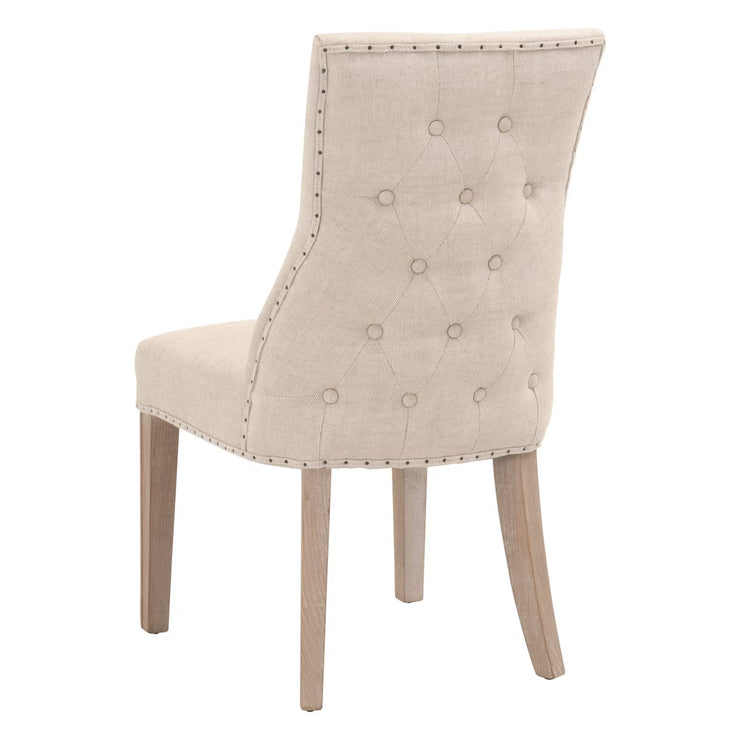 Essentials For Living Lourdes Dining Chair ~ Performance Bisque French Linen With Natural Gray Ash Frame