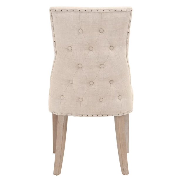 Essentials For Living Lourdes Dining Chair ~ Performance Bisque French Linen With Natural Gray Ash Frame