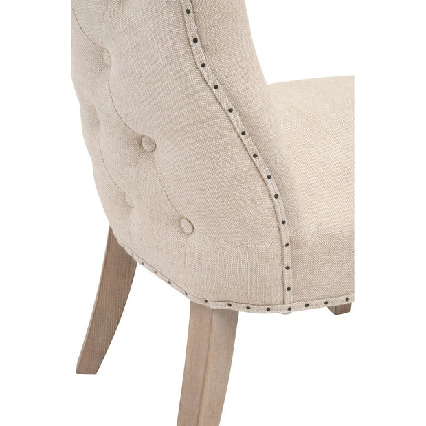 Essentials For Living Lourdes Dining Chair ~ Performance Bisque French Linen With Natural Gray Ash Frame