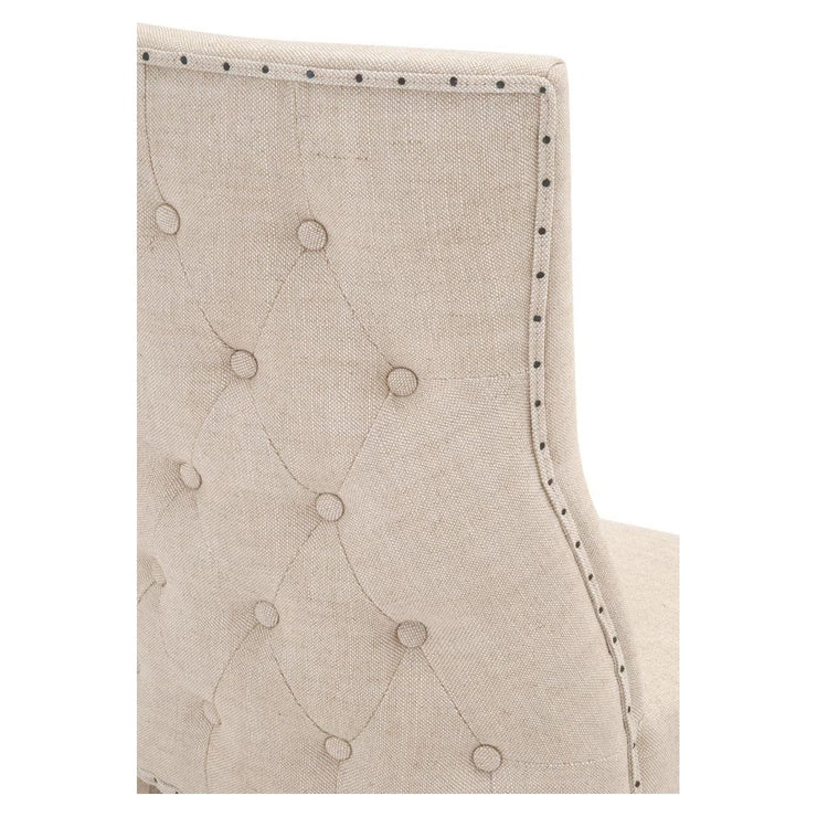 Essentials For Living Lourdes Dining Chair ~ Performance Bisque French Linen With Natural Gray Ash Frame