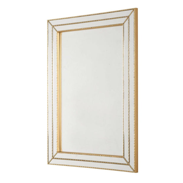 Casa Bella Living Metallic Gold Thin Framing Strips Mirror