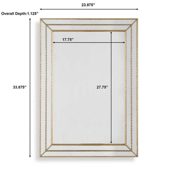 Casa Bella Living Metallic Gold Thin Framing Strips Mirror