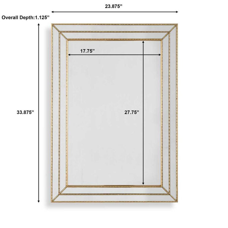 Casa Bella Living Metallic Gold Thin Framing Strips Mirror