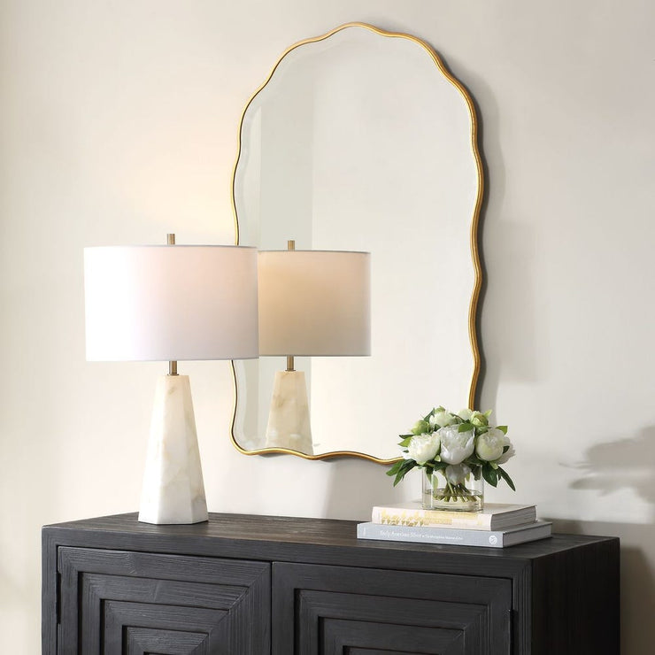 Casa Bella Living Gold Leaf Scalloped Arch Mirror