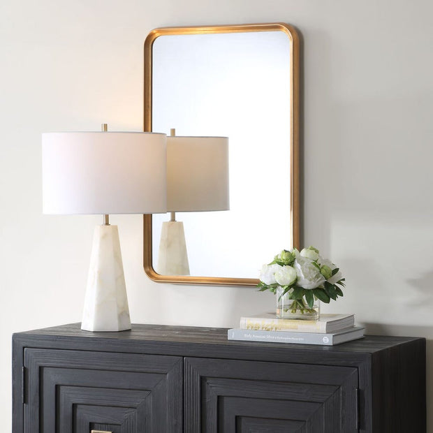 Casa Bella Living Gold Leaf Rounded Corners Mirror