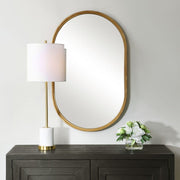 Casa Bella Living Brushed Gold Oval Shaped Mirror
