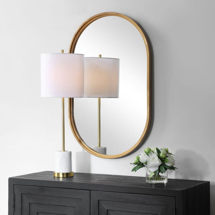 Casa Bella Living Brushed Gold Oval Shaped Mirror