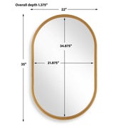 Casa Bella Living Brushed Gold Oval Shaped Mirror