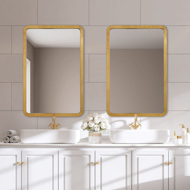Casa Bella Living Gold Leaf Modern Mirror
