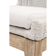 Essentials For Living Mesh Dining Chair ~ White Speckle Flat Rope, Performance White Speckle With Natural Gray Mahogany Frame