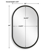 Casa Bella Living Satin Black Iron Mirror
